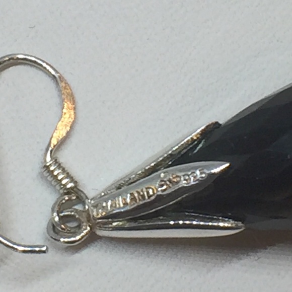 Sterling Silver & Smoky Topaz Teardrop Earrings - Picture 3 of 3